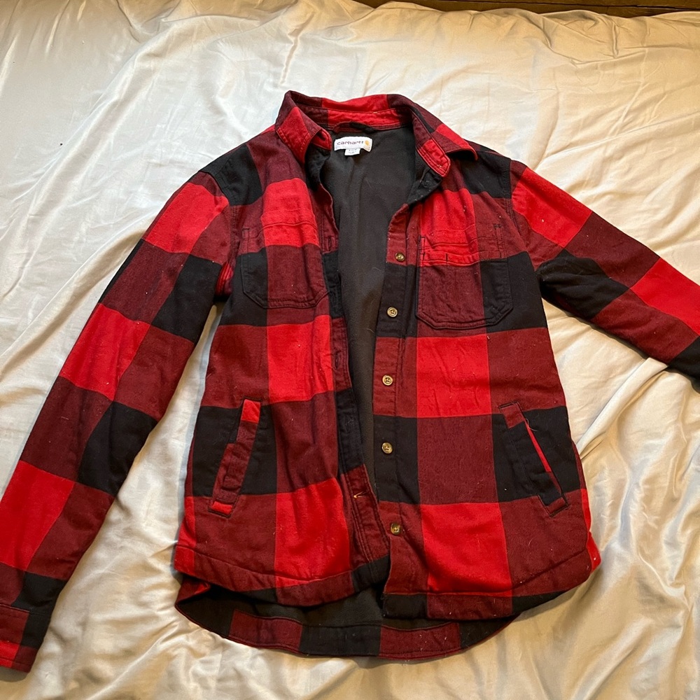 Women’s red plaid carhartt jacket